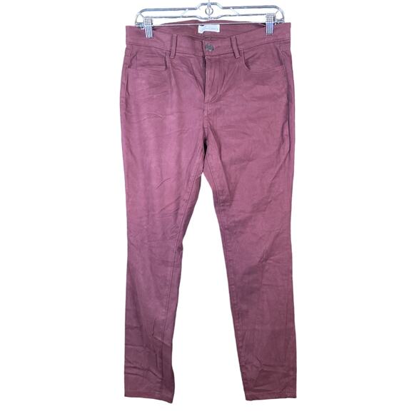 LOFT Womens Jeans Maroon Velvet Slim High Rise Rise Cropped Stretch 29/8 - Picture 1 of 12